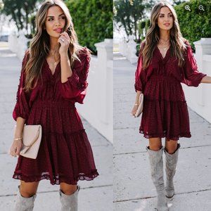 Ruffle Tiered Shimmer Dress